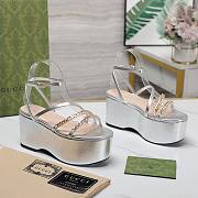 Gucci Silver High Sandals - 4