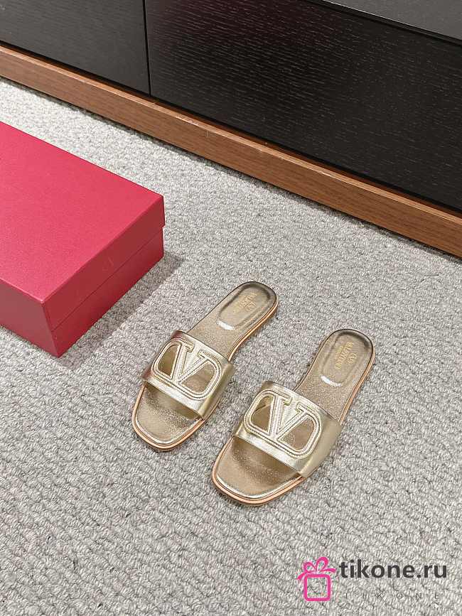 Valentino Gold Slippers - 1