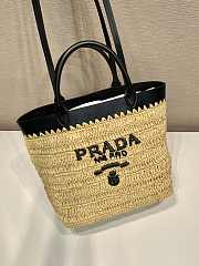 Prada Small Tote Bag In Tan/ Black - 26x25x14cm - 4