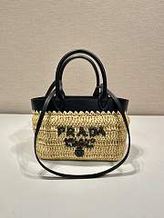 Prada Mini Tote Bag In Tan/ Black - 21x16x10cm - 1