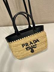 Prada Mini Tote Bag In Tan/ Black - 21x16x10cm - 3