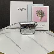 Celine Mini Triomphe Silver Handbag - 11×4×8cm - 5