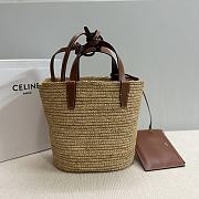 Celine Triomphe Classic Pannier Raffia Basket Bag - 21.5x22x13cm - 3