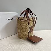 Celine Triomphe Classic Pannier Raffia Basket Bag - 21.5x22x13cm - 2