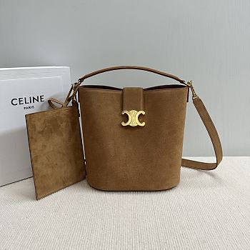 Celine Medium Louise Bag In Suede Calfskin Pecan - 24x25x16cm