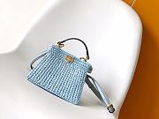 Fendi Blue Raffia Peekaboo ISeeU Mini Bag - 20x11x15.5cm - 1