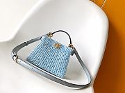 Fendi Blue Raffia Peekaboo ISeeU Mini Bag - 20x11x15.5cm - 4