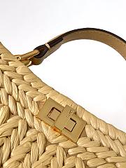 Fendi Natural Raffia Peekaboo ISeeU Mini Bag - 20x11x15.5cm - 2