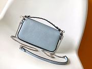 Fendi Baguette Blue Selleria Bag - 19.5x4.5x13cm - 4