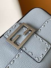 Fendi Baguette Blue Selleria Bag - 19.5x4.5x13cm - 2