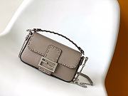 Fendi Baguette Grey Selleria Bag - 19.5x4.5x13cm - 1