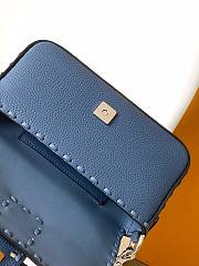 Fendi Baguette Navy Selleria Bag - 19.5x4.5x13cm - 2