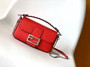 Fendi Baguette Red Selleria Bag - 19.5x4.5x13cm - 1