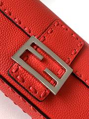 Fendi Baguette Red Selleria Bag - 19.5x4.5x13cm - 3