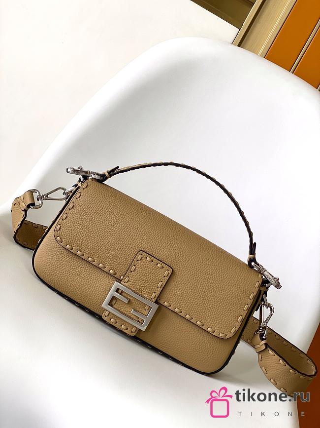 Fendi Baguette Camel Selleria Bag - 27x6x15cm - 1