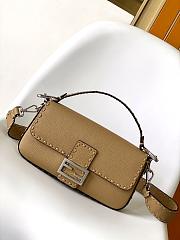 Fendi Baguette Camel Selleria Bag - 27x6x15cm - 1