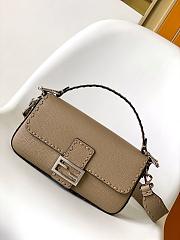 Fendi Baguette Grey Selleria Bag - 27x6x15cm - 1