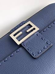 Fendi Baguette Navy Selleria Bag - 27x6x15cm - 2