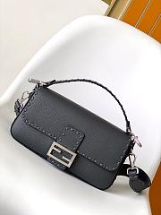 Fendi Baguette Black Selleria Bag - 27x6x15cm - 1