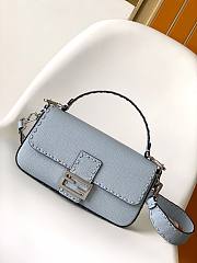 Fendi Baguette Light Blue Selleria Bag - 27x6x15cm - 1