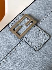 Fendi Baguette Light Blue Selleria Bag - 27x6x15cm - 2