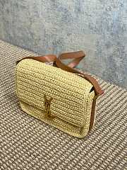 YSL Solferino Medium Raffia Handbag - 23x16x6cm - 5