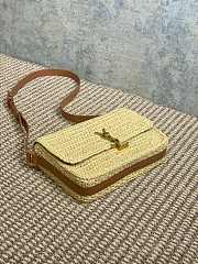 YSL Solferino Medium Raffia Handbag - 23x16x6cm - 4