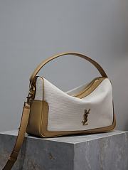 YSL White Canvas Camera Supple Bag - 28×15×9cm - 4