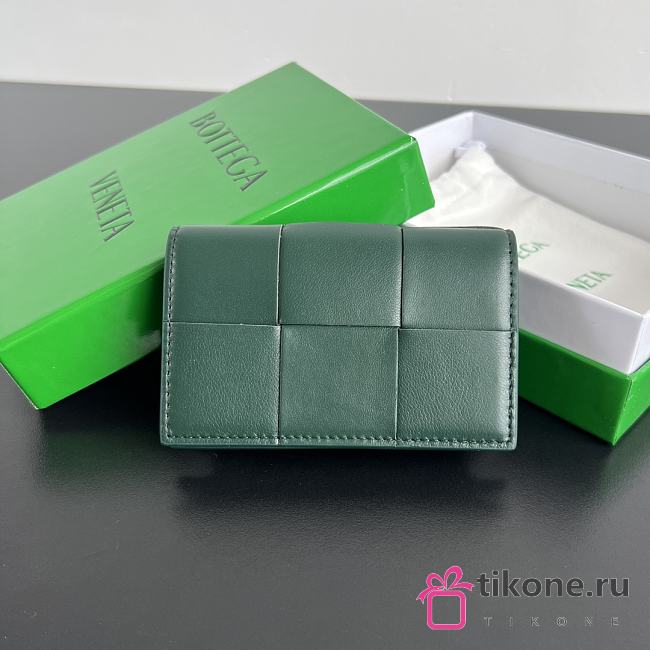 Bottega Veneta Green Leather Wallet - 12.5x7.5cm - 1