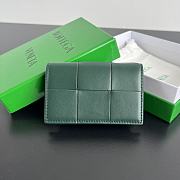 Bottega Veneta Green Leather Wallet - 12.5x7.5cm - 1