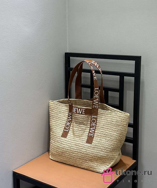 Loewe Fold Raffia Tote Bag - 50x20x31cm - 1