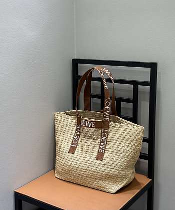 Loewe Fold Raffia Tote Bag - 50x20x31cm