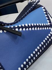 Loewe Puzzle Bag In Blue Leather - 24x10x14cm - 4