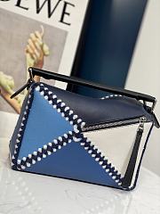 Loewe Puzzle Bag In Blue Leather - 24x10x14cm - 2