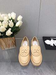 Chanel CC Gold Loafers Beige - 1