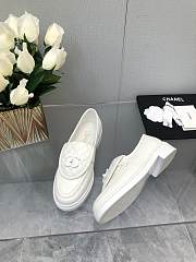 Chanel CC Gold Loafers White - 5