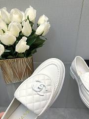 Chanel CC Gold Loafers White - 4