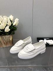 Chanel CC Gold Loafers White - 3