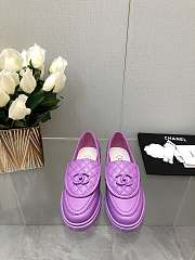 Chanel CC Gold Loafers Purple - 1