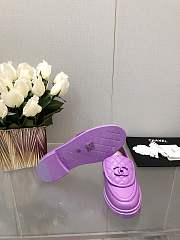 Chanel CC Gold Loafers Purple - 5