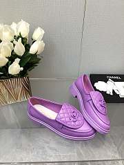 Chanel CC Gold Loafers Purple - 2