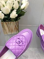 Chanel CC Gold Loafers Purple - 3