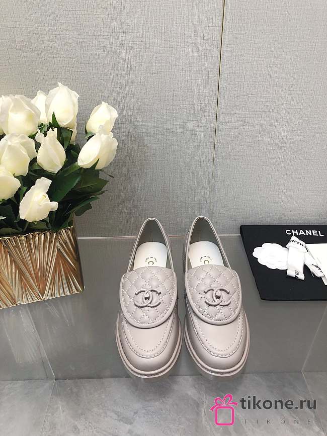 Chanel CC Gold Loafers Grey - 1