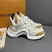 LV White/ Beige Trainer Sneaker  - 1