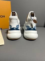 LV White/ Blue Denim Trainer Sneaker - 5