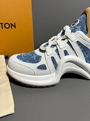 LV White/ Blue Denim Trainer Sneaker - 3