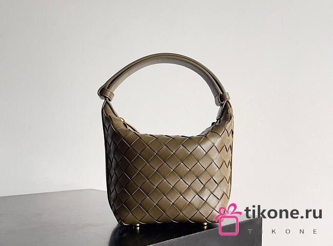 Bottega Veneta Mini Khaki Green Wallace Bag - 17x13.5x5cm - 1