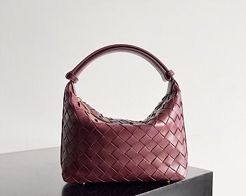 Bottega Veneta Candy Burgundy Wallace Bag - 22x13x9cm