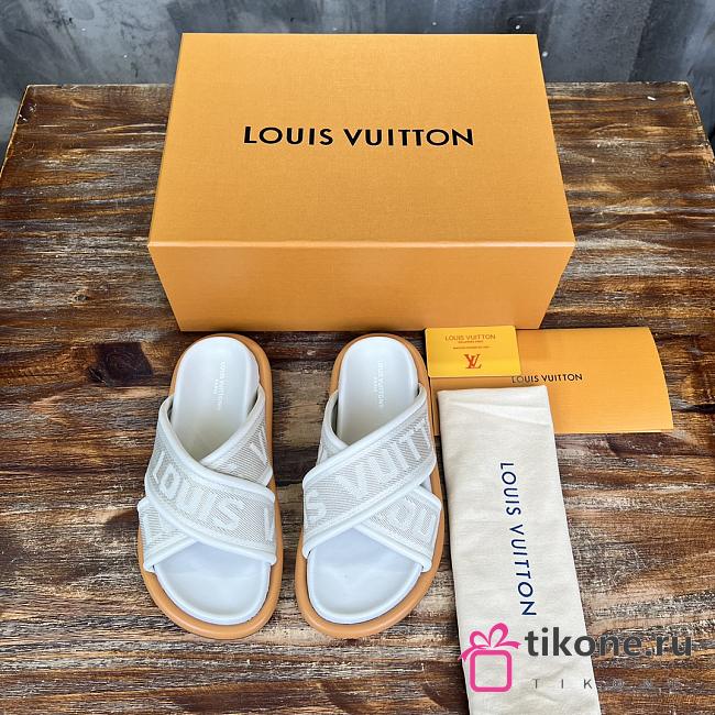 LV Venice White Slippers - 1