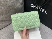 Chanel Mini Classic Mint Handbag Gold Hardware 20cm - 3